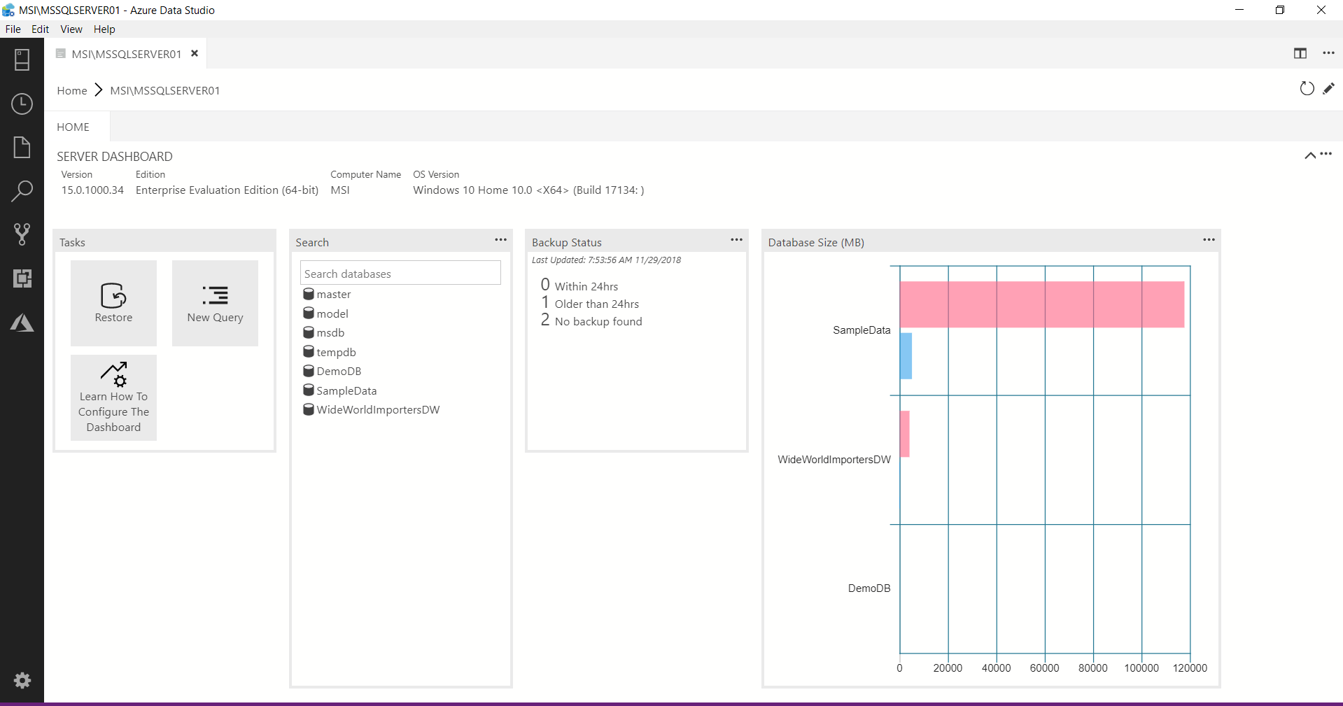 Azure Server Dashboard