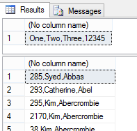 CONCAT function results