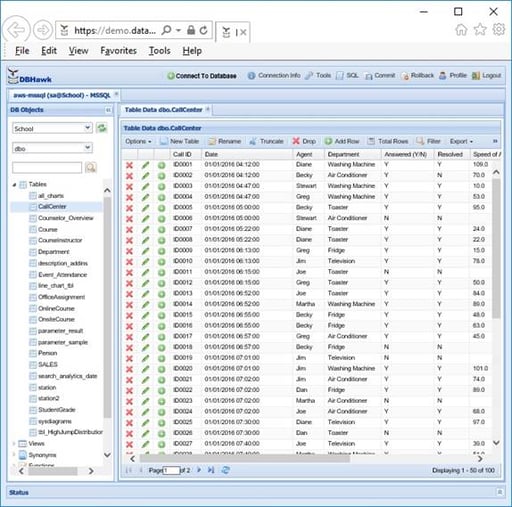 Web-based Database Management