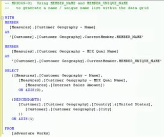 Intrinsic Member Properties: The MEMBER_UNIQUE_NAME Property