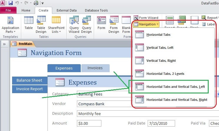 Microsoft Access 2010 Navigation forms