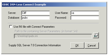 ODBC DSN-Less Connection Tutorial