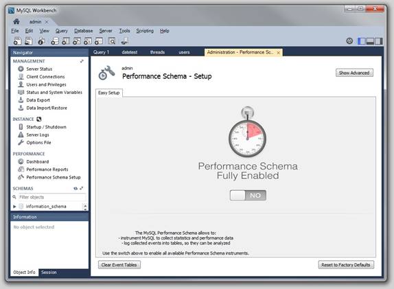 Performance Schema - Setup