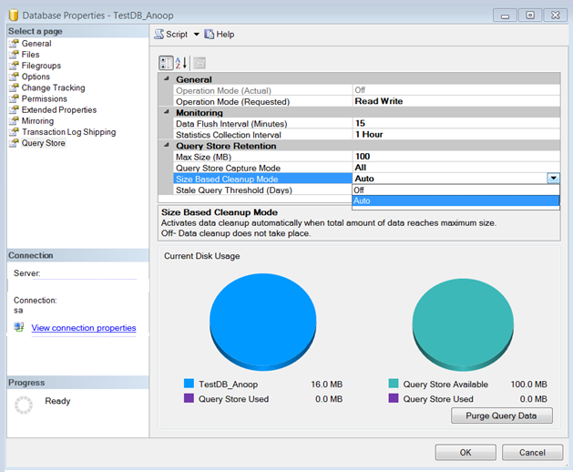 Set up Query Store - Size Based Cleanup Mode