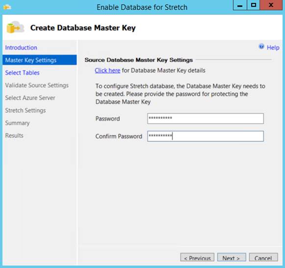 Specifying master key for credential encryption