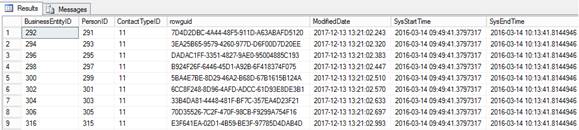 Query using FOR SYSTEM_TIME CONTAINED IN