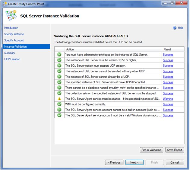 UCP validation