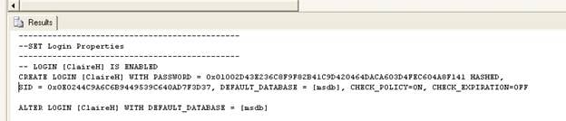 Re-generating SQL Server Logins