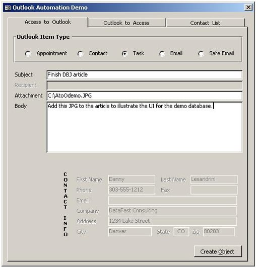 From Access to Outlook