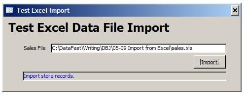 Import Data from Microsoft Excel