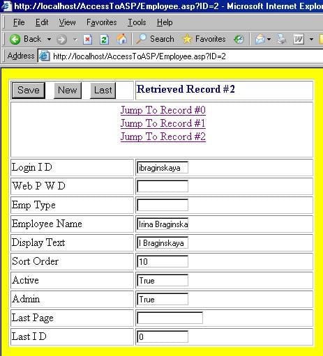 Convert Access Tables Into ASP Web Pages