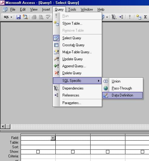 Access Data Definition Language (DDL): Creating and Altering Tables On The Fly