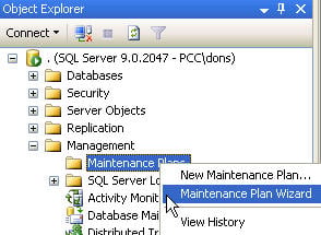 SQL 2005 Maintenance Wizard Part 1