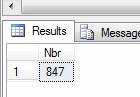 results of SELECT  COUNT(*) AS Nbr FROM SalesLT.Customer