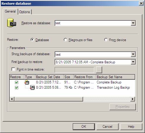Point in Time Recovery