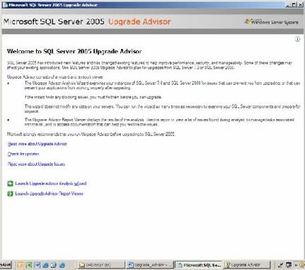 SQL Server 2005 Upgrade Advisor