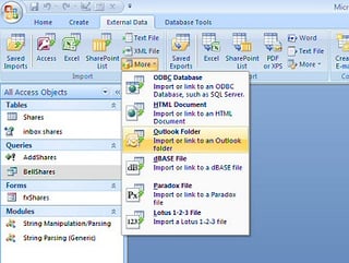 Outlook Linked Tables and a Flutter on The Stock Market
