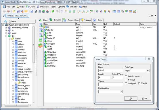 Figure 2. Edit Tables