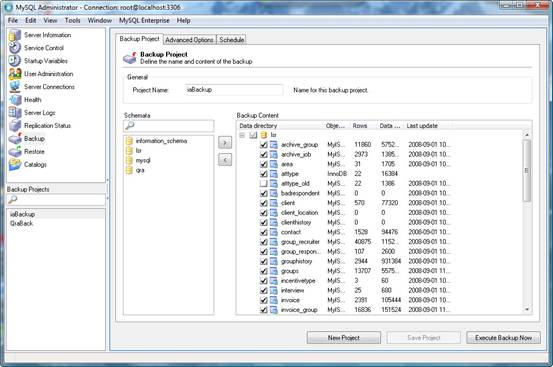 Figure 3. Backup MySQL