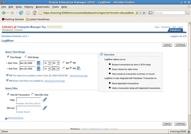 Oracle Database 11g: Flashback Transaction Backout