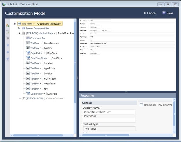 default templates for displaying typical data layouts