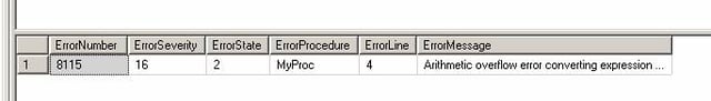 Error handling in SQL Server 2005
