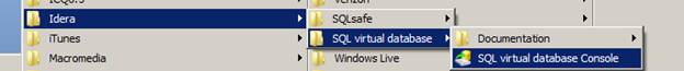 launch the SQL virtual database tool