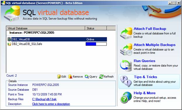 database attaching