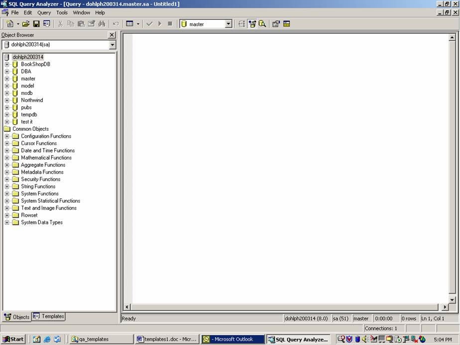 Using and Building Query Analyzer Templates