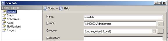 SQL Server Agent - New Job