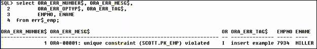 Oracle DML Error Logging