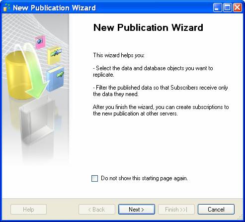 New Publication Wizard