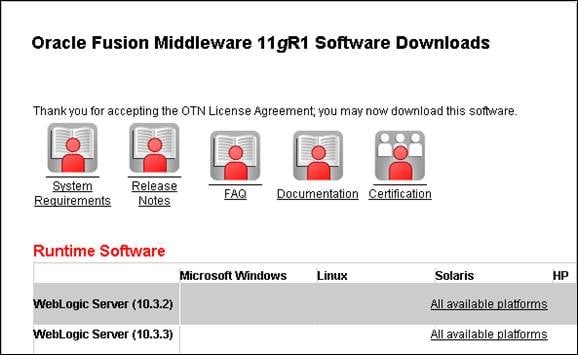 Installing the Oracle WebLogic Server Component
