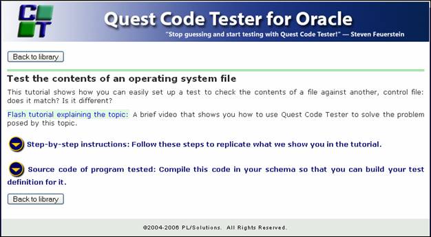Quest Code Tester for Oracle