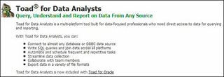 Product Review: Toad for Data Analysts