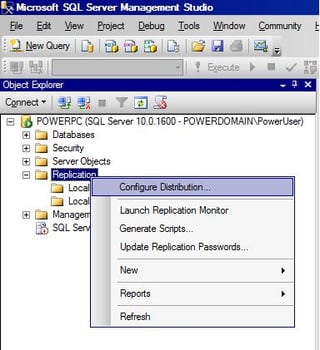 Peer-to-Peer Replication in SQL Server 2008 – Configure a two-node topology