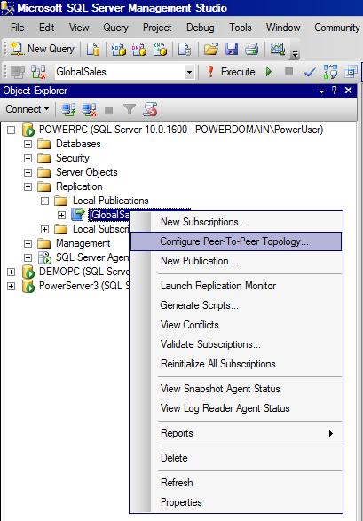 invoke the Configure Peer-to-Peer Topology Wizard